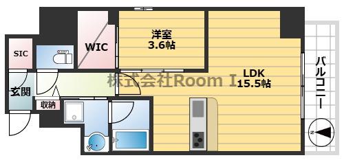アミコート 瓦屋町(1LDK/2階)の間取り写真