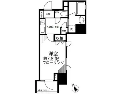 ファインクレスト護国寺(1K/3階)の間取り写真