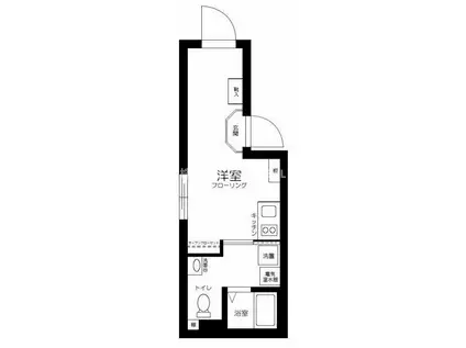 GLICION上落合(ワンルーム/1階)の間取り写真