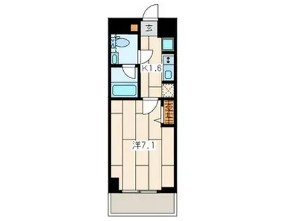 ロンフォーレ山王(1K/5階)の間取り写真