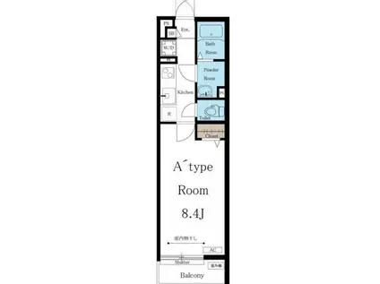 リブリ・アルバ中村公園(1K/2階)の間取り写真