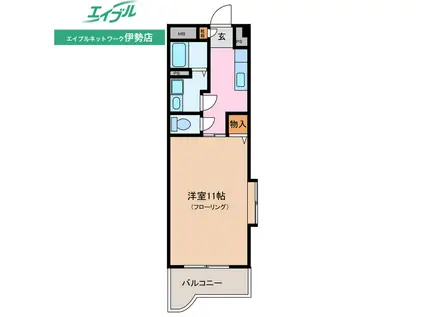 メゾンブローニュ10号棟(1K/3階)の間取り写真