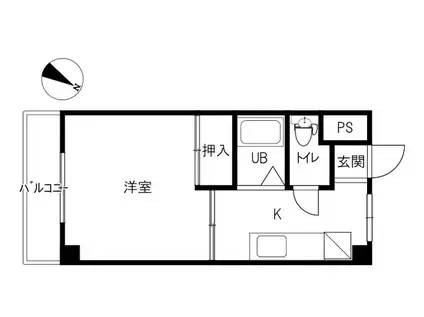 コーポこま(1K/3階)の間取り写真