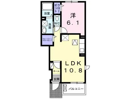 グリーンプラザ A(1LDK/1階)の間取り写真