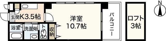 第13平勝ビル(1K/2階)の間取り写真