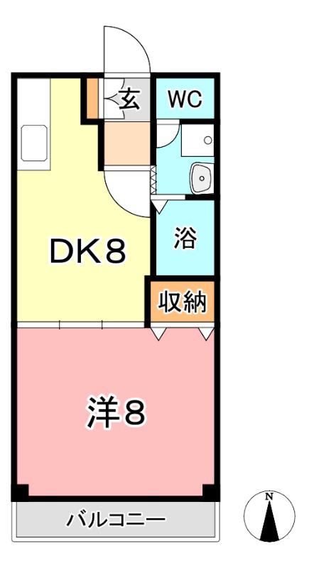 エスポワールK&K(1LDK/2階)の間取り写真