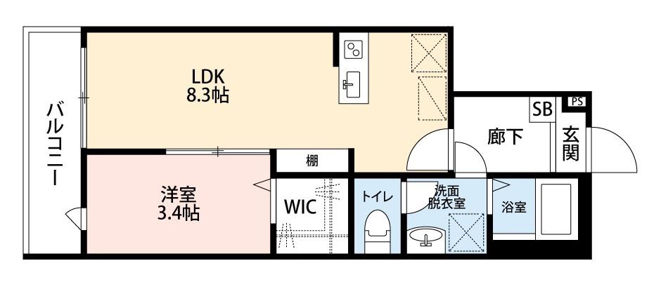 APARTMENTS椎名町(1LDK/3階)の間取り写真