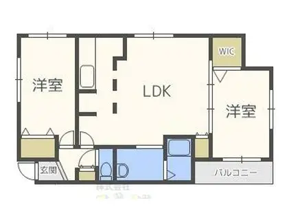 ブランシャール白石(2LDK/4階)の間取り写真
