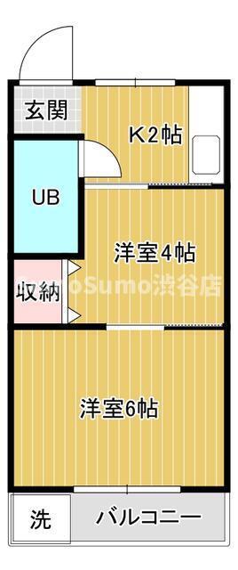 パークスクエア学芸大学(2K/4階)の間取り写真