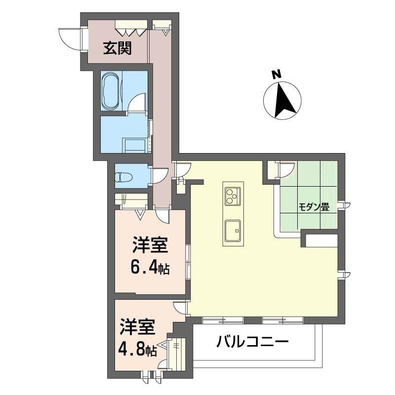 ウィズプラス大船(3LDK/1階)の間取り写真