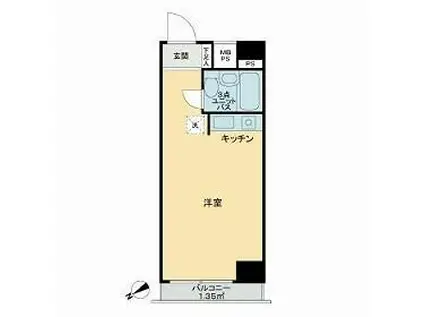 ライオンズマンション関内第弐(ワンルーム/2階)の間取り写真