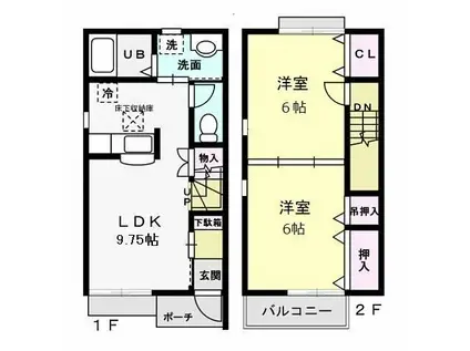 GRACIA壱番館(2DK/1階)の間取り写真