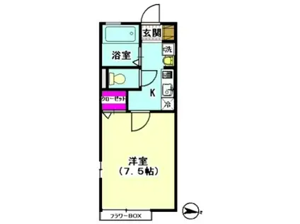 メゾン坂上(1K/1階)の間取り写真