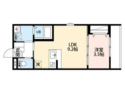 ROBOT HOME みどり台(1LDK/2階)の間取り写真