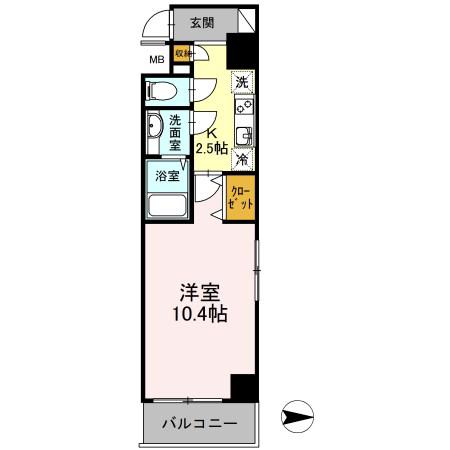 クラヴィーア練馬(1K/9階)の間取り写真