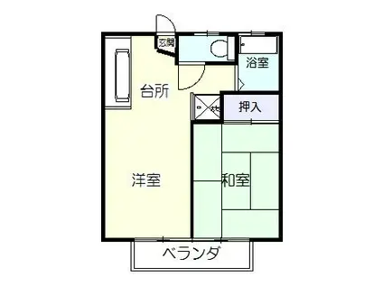 神明ハイツ(1LDK/2階)の間取り写真