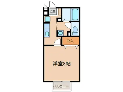 ルミエール小牧(1K/2階)の間取り写真