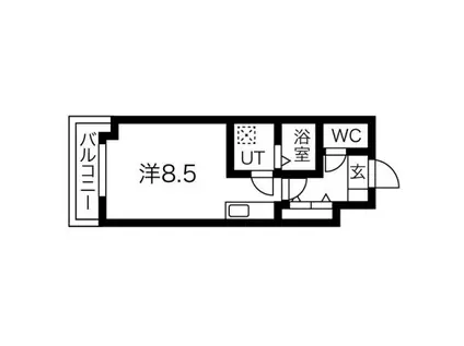 第二我心ヶ丘マンション(ワンルーム/2階)の間取り写真