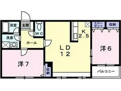 エレガンス宮の森アネックス(2LDK/3階)の間取り写真