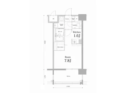 エンクレスト博多駅南BASE(1K/9階)の間取り写真