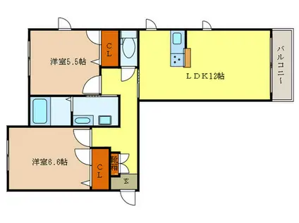 キルト源(2LDK/1階)の間取り写真