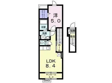 アライブI(1LDK/2階)の間取り写真