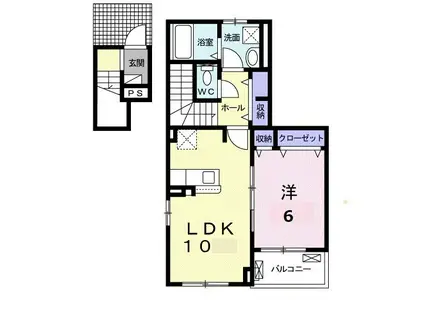 I・VILLAGE大手町 B(1LDK/2階)の間取り写真