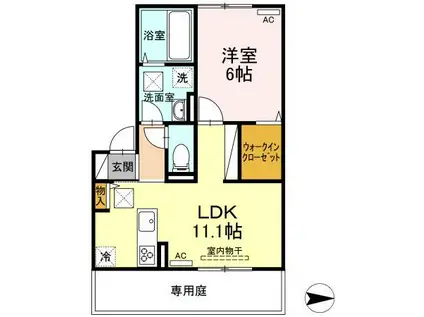 ブルー ビー ガーデン(1LDK/3階)の間取り写真