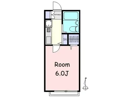 ブルックハイム(1K/1階)の間取り写真