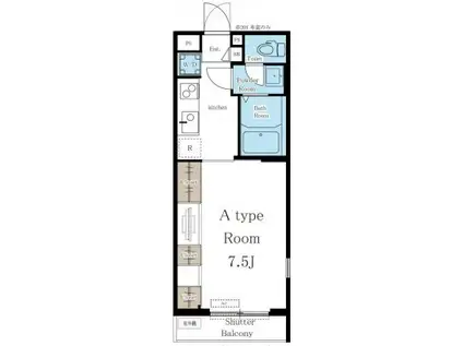 リブリ・アーク横手(1K/1階)の間取り写真