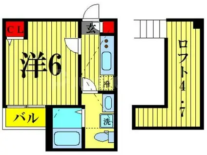 PLAISIR(1K/2階)の間取り写真