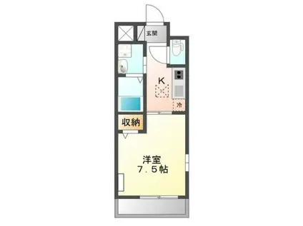 ルミナス・ユキ(1K/1階)の間取り写真