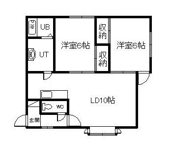 LUNA B(2LDK/2階)の間取り写真