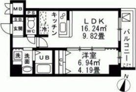 レジデンスフジミ(1LDK/6階)の間取り写真