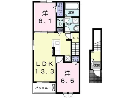 ペニー・レイン(2LDK/2階)の間取り写真