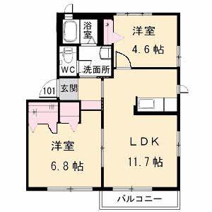 ラ・パルテール津島京町五番館(2LDK/2階)の間取り写真