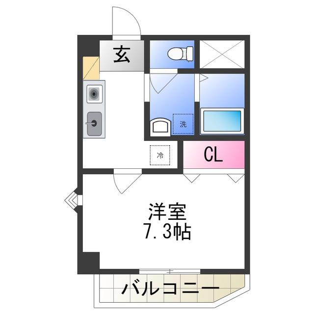 ビアンフェ(1K/3階)の間取り写真