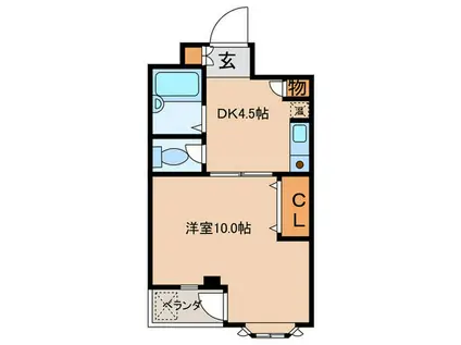 エーデルハイム(1DK/2階)の間取り写真