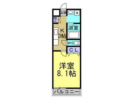 メイプル陶郷(1K/1階)の間取り写真