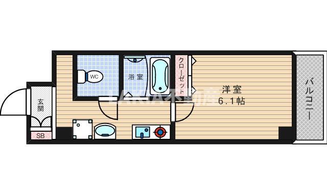 メゾンナカムラ北堀江(1K/1階)の間取り写真