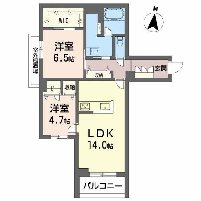 ラウンドヒルズK(2LDK/3階)の間取り写真