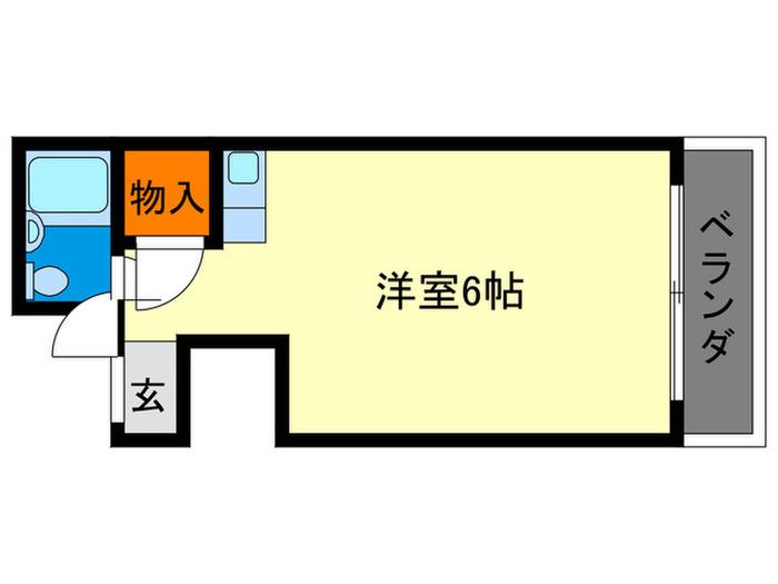 高倉ハイツ(ワンルーム/4階)の間取り写真