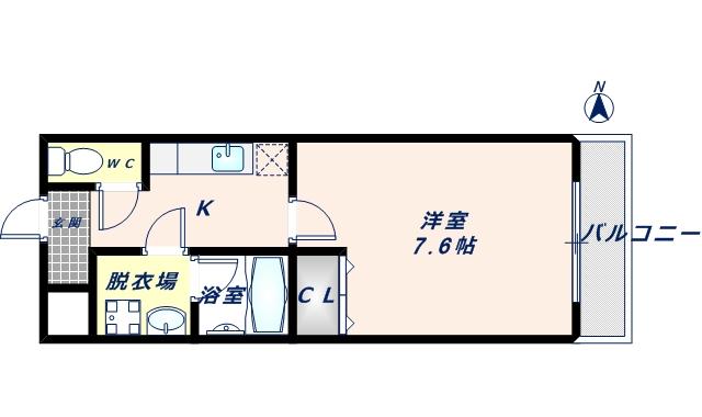 フジパレスえんじゅ(1K/1階)の間取り写真