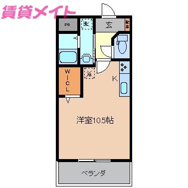 コスモス(ワンルーム/3階)の間取り写真