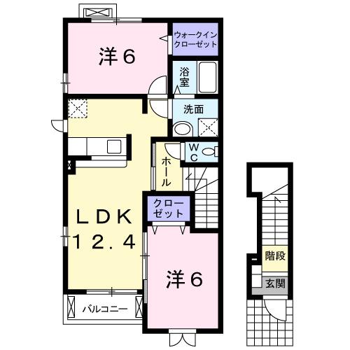 ブリエ・ルーチェ(2LDK/2階)の間取り写真