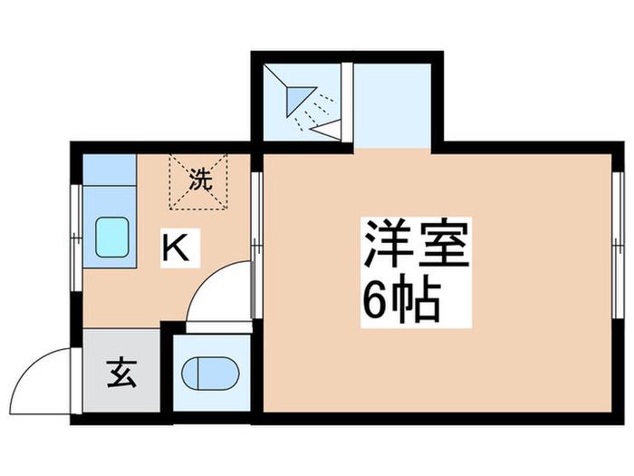 千草荘A(1K/1階)の間取り写真