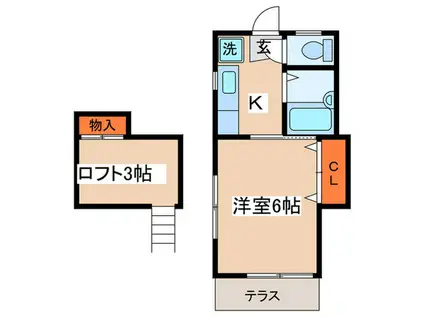プラウスターハウス(1K/1階)の間取り写真
