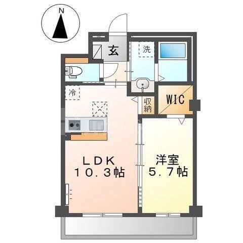 草加市花栗マンション工事(1LDK/3階)の間取り写真