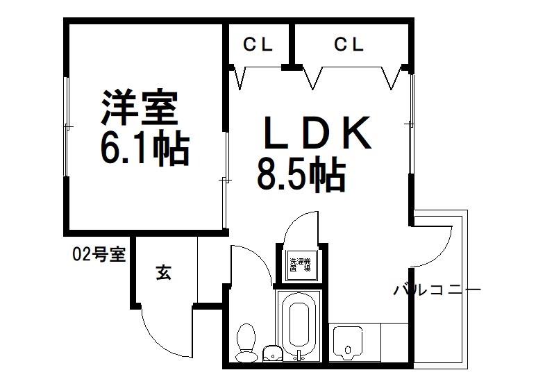 リビエールすぎうら(1DK/3階)の間取り写真