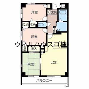 サンライクテイリス3号館(3LDK/3階)の間取り写真